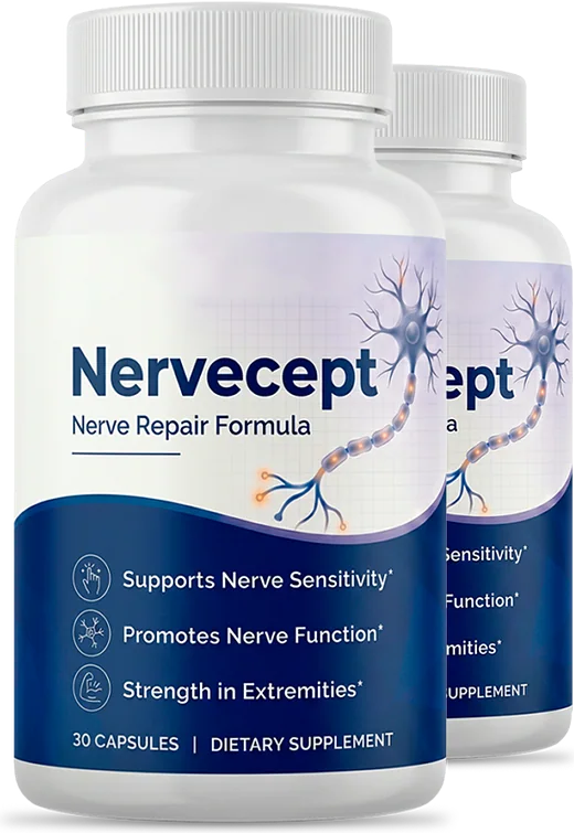 Nervecept Nerve Repair Formula, two bottles, 30 vegetable capsules each